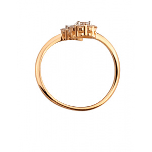 Золота каблучка з фіанітом (цирконієм куб.) (01-200810789) фотографія