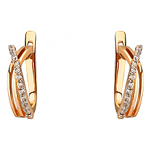 Золотые серьги с фианитом (цирконием куб.) (01-200858089)