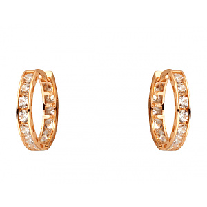 Золотые серьги с фианитом (цирконием куб.) (01-200867889) фотография