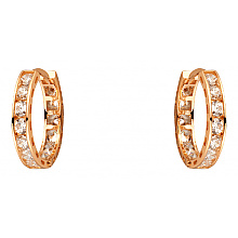 Золотые серьги с фианитом (цирконием куб.) (01-200867889)