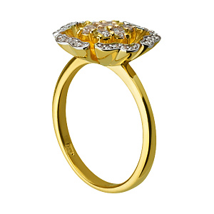 Золотое кольцо с камнями Swarovski (9б_к-143) фотография