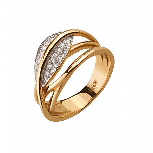 Золота каблучка з діамантами (8б_к-139) фотографія