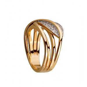 Золота каблучка з діамантами (8б_к-139) фотографія