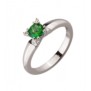 Золотое кольцо с бриллиантами  и  топазом (2б_к-070) фотография