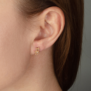 Золотые серьги с циркониями (1б_с-261) фотография