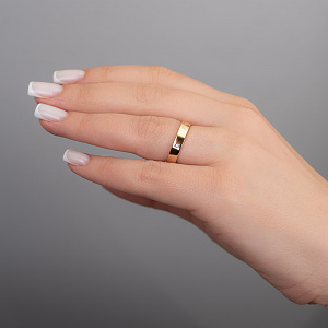 Золота обручка з діамантами (1к-168) фотографія