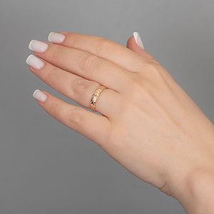 Золота обручка з цирконіями (1б_к-309) фотографія