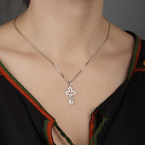 Золотий хрестик з діамантами (2п-157) фотографія