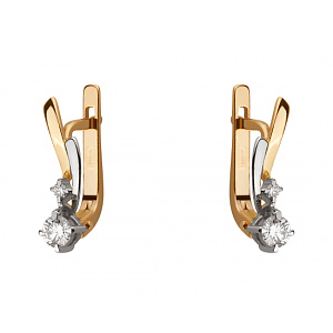 Золотые серьги с бриллиантами (01-18375390) фотография