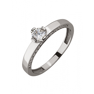 Золотое кольцо с цирконием куб. (01-18751090) фотография