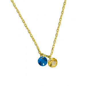 Золоте кольє з цирконієм куб. (01-19279090) фотографія