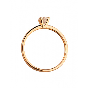 Золотое кольцо с цирконием куб. (01-19333990) фотография