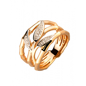 Золотое кольцо с цирконием куб. (01-19334890) фотография