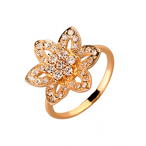 Золотое кольцо с цирконием куб. (01-200092590) фотография