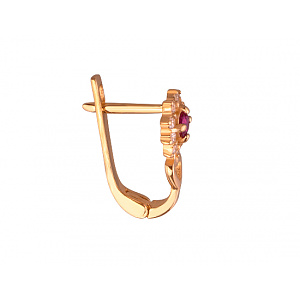 Золотые серьги с цирконием куб. (01-200257990) фотография