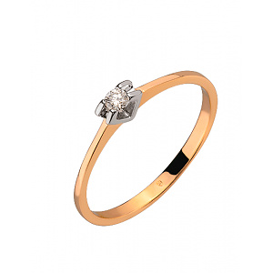 Золотое кольцо с бриллиантом (01-200355490) фотография