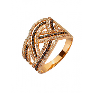 Золотое кольцо с цирконием куб. (01-200369490) фотография