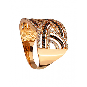 Золотое кольцо с цирконием куб. (01-200369490) фотография