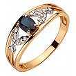 Золотое кольцо с бриллиантами  и  корундом 01-200426890 фотография 1