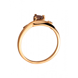 Золотое кольцо с цирконием куб. (01-200535190) фотография