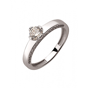 Золота каблучка з цирконієм куб. (01-200573490) фотографія