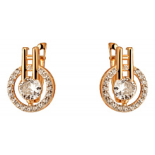 Золотые серьги с цирконием куб. (01-200602990)