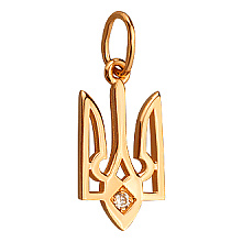 Золотий кулон з фіанітом (цирконієм куб.) (01-200742490)