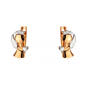 Золоті сережки з фіанітом (цирконієм куб.) (01-200766190) фотографія