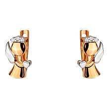 Золоті сережки з фіанітом (цирконієм куб.) (01-200766190)