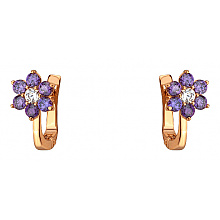 Золоті сережки з фіанітом (цирконієм куб.) (01-200766290)