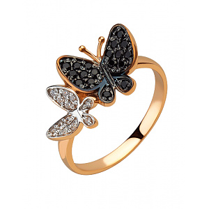 Золота каблучка з фіанітом (цирконієм куб.) (01-200810790) фотографія