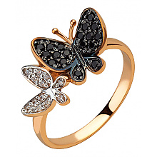 Золота каблучка з фіанітом (цирконієм куб.) (01-200810790)