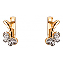 Золоті сережки з фіанітом (цирконієм куб.) (01-200815990)