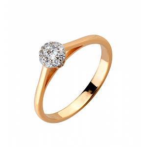 Золотое кольцо с фианитами (4б_к-147) фотография