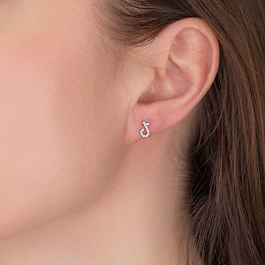 Золотые серьги с циркониями (2б_с-241) фотография