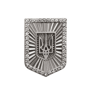 Золота брошка з цирконіями (2знч-001) фотографія