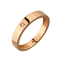 Золотое обручальное кольцо  с бриллиантом
