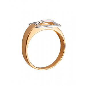 Золотое кольцо с цирконием куб. (01-19225991) фотография