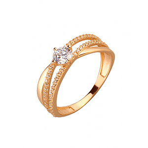 Золота каблучка з цирконієм куб. (01-200092591) фотографія
