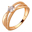 Золота каблучка з цирконієм куб. 01-200092591 фотографія 1