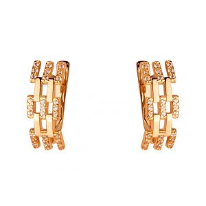 Золотые серьги с цирконием куб. (01-200219091) фотография