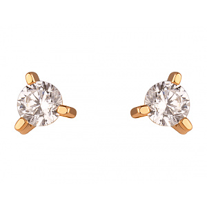 Золотые серьги с цирконием куб. (01-200220891) фотография