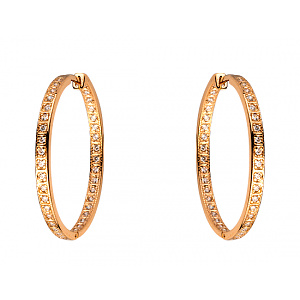 Золотые серьги с цирконием куб. (01-200358791) фотография