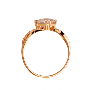 Золотое кольцо с цирконием куб. (01-200432991) фотография