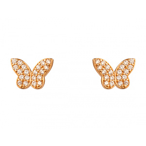 Золотые серьги с цирконием куб. (01-200535191) фотография