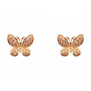 Золоті сережки з цирконієм куб. (01-200566891) фотографія