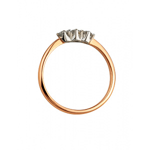 Золота каблучка з діамантами (01-200616891) фотографія
