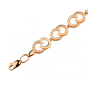 Золотой браслет с фианитом (цирконием куб.) (01-200781091) фотография