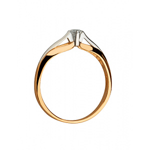 Золота каблучка з діамантом (01-200788491) фотографія