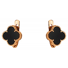 Золотые серьги с фианитом (цирконием куб.) (01-200838391)